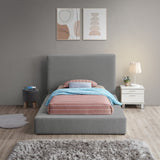 Terra Grey Boucle Fabric Twin Bed TerraGrey-T Meridian Furniture