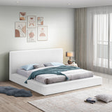 Terra White Boucle Fabric Full Bed TerraWhite-F Meridian Furniture