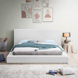 Terra White Boucle Fabric Full Bed TerraWhite-F Meridian Furniture