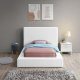 Terra White Boucle Fabric Twin Bed TerraWhite-T Meridian Furniture