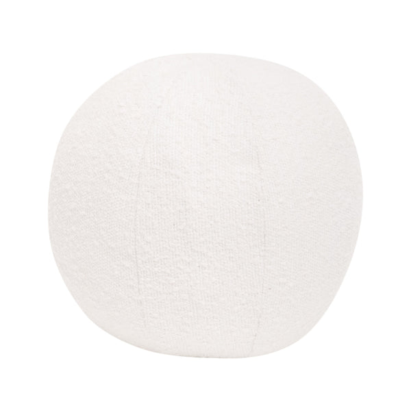 Essentials For Living The 12" Essential Sphere Pillow - Stylish Accent With Plush Down Filling For Cozy, Modern Decor Livesmart Boucle Snow  7215-12.Bou-sno