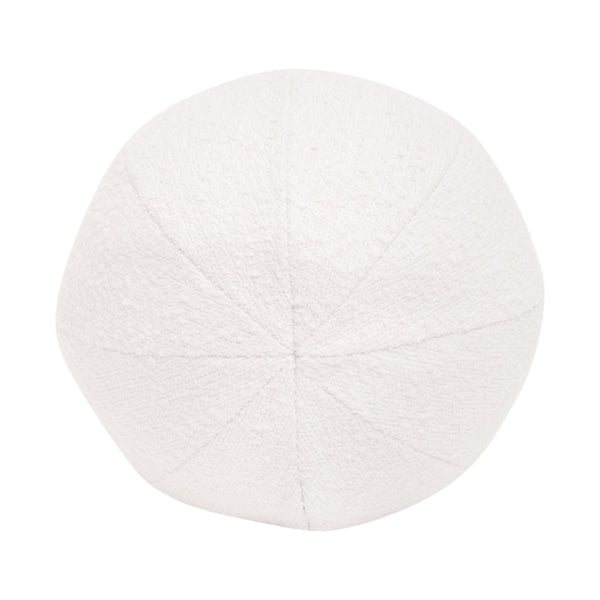 Essentials For Living The 12" Essential Sphere Pillow - Stylish Accent With Plush Down Filling For Cozy, Modern Decor Livesmart Boucle Snow  7215-12.Bou-sno