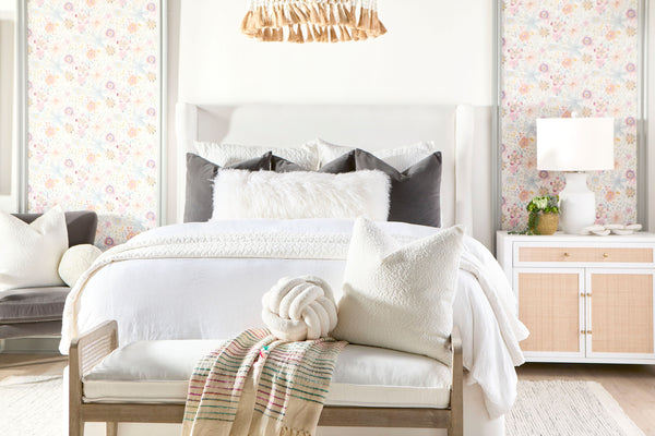 Essentials for Living The Basic 22" Essential Pillow, Set of 2 7200-22.BOU-SNO Performance Boucle Snow