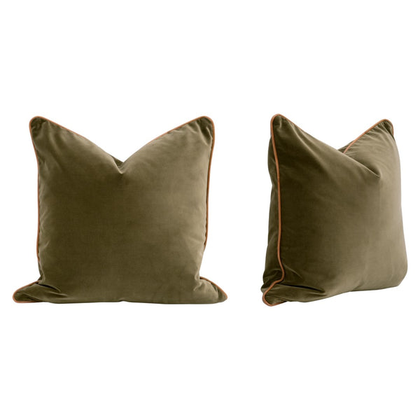 Essentials For Living The Not So Basic 22" Essential Pillow Set Of 2 - Luxurious Down-filled Comfort For Stylish Spaces   7202-22.Olv/Wb