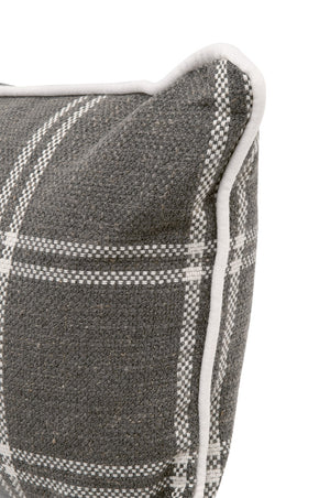 Essentials for Living The Not So Basic 34" Essential Lumbar Pillow, Set of 2 7203-34.WSMK/LMIVO Performance Walden Smoke, LiveSmart Machale-Ivory Piping