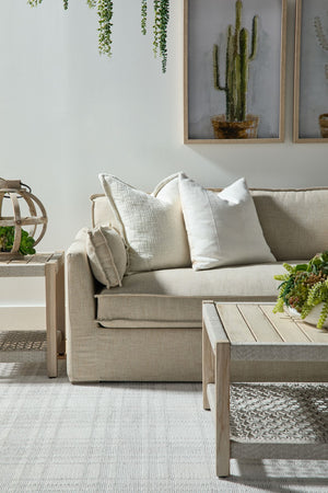 Essentials For Living Thea Outdoor 90" Taper Arm Sofa - Stylish Slipcover, Uv-resistant Fabric, & Plush Cushions For Comfort Desert Accoya Marine Grade Plywood,Solid Accoya Wood 6726-3.Atwn