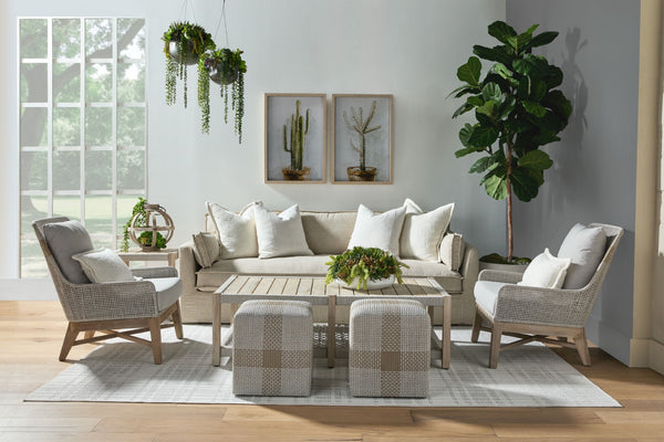 Essentials For Living Thea Outdoor 90" Taper Arm Sofa - Stylish Slipcover, Uv-resistant Fabric, & Plush Cushions For Comfort Desert Accoya Marine Grade Plywood,Solid Accoya Wood 6726-3.Atwn