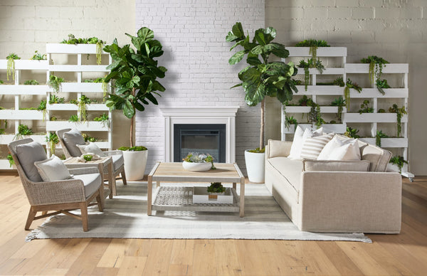 Essentials For Living Thea Outdoor 90" Taper Arm Sofa - Stylish Slipcover, Uv-resistant Fabric, & Plush Cushions For Comfort Desert Accoya Marine Grade Plywood,Solid Accoya Wood 6726-3.Atwn