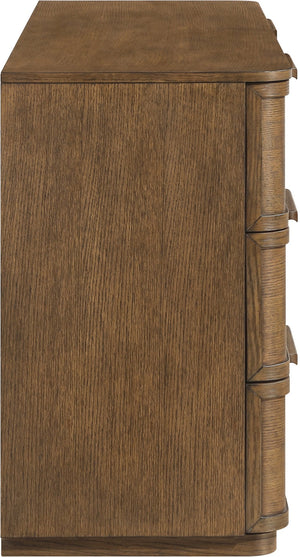 Meridian Furniture Tiberio Mid-century Oak Veneer Dresser with Soft Close Drawers for Modern Bedroom Storage Brown TiberioBrown-D