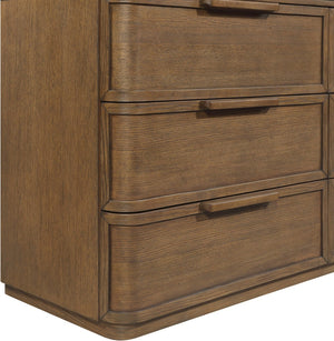 Meridian Furniture Tiberio Mid-century Oak Veneer Dresser with Soft Close Drawers for Modern Bedroom Storage Brown TiberioBrown-D