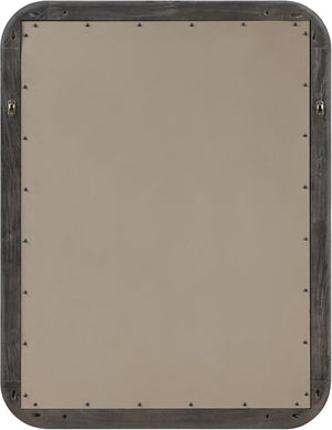 Meridian Furniture Tiberio Oak Wood Wall Mirror Mid-century Modern Accent for Bedroom and Entryway Decor Brown TiberioBrown-M