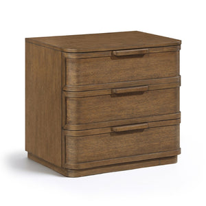 Meridian Furniture Tiberio Mid-century Oak Veneer Nightstand with Soft Close Drawer for Modern Bedroom Storage Brown TiberioBrown-NS