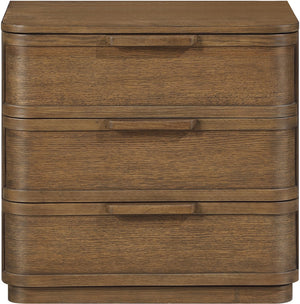 Meridian Furniture Tiberio Mid-century Oak Veneer Nightstand with Soft Close Drawer for Modern Bedroom Storage Brown TiberioBrown-NS