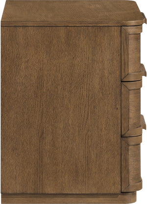 Meridian Furniture Tiberio Mid-century Oak Veneer Nightstand with Soft Close Drawer for Modern Bedroom Storage Brown TiberioBrown-NS