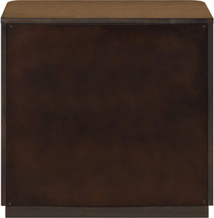 Meridian Furniture Tiberio Mid-century Oak Veneer Nightstand with Soft Close Drawer for Modern Bedroom Storage Brown TiberioBrown-NS