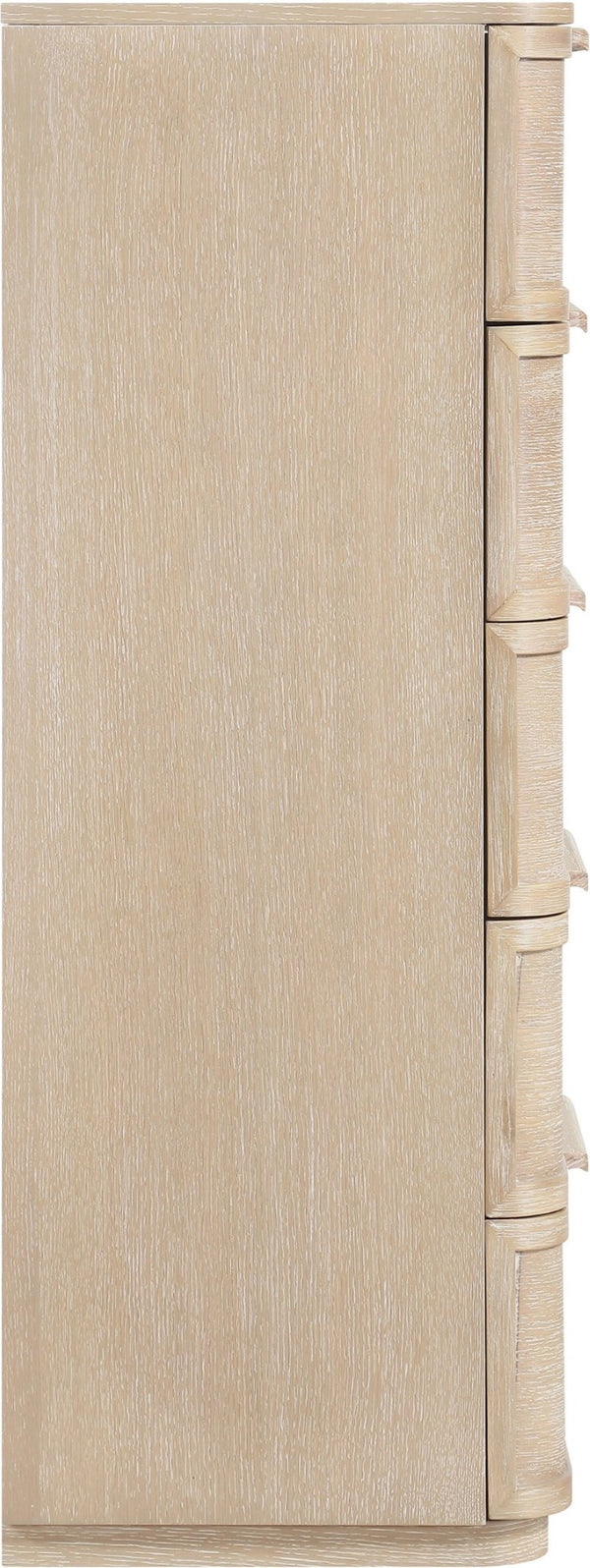 Meridian Furniture Tiberio Mid-century Tall Six Drawer Oak Veneer Chest with Soft Close Drawers for Bedroom Storage Natural TiberioNatural-CH