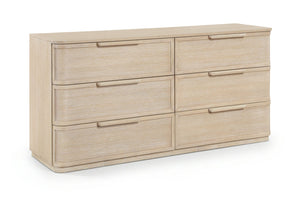 Meridian Furniture Tiberio Mid-century Oak Veneer Dresser with Soft Close Drawers for Modern Bedroom Storage Natural TiberioNatural-D
