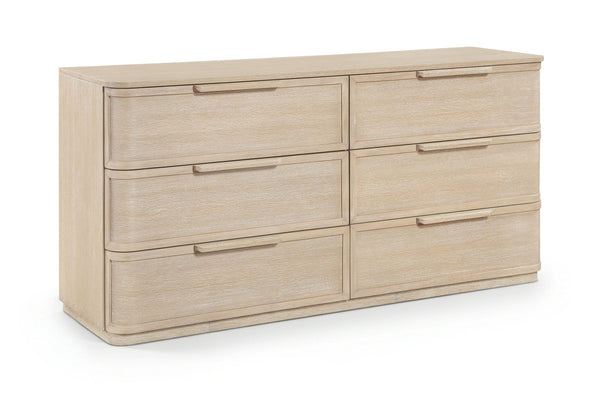 Meridian Furniture Tiberio Mid-century Oak Veneer Dresser with Soft Close Drawers for Modern Bedroom Storage Natural TiberioNatural-D
