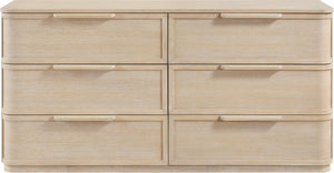 Meridian Furniture Tiberio Mid-century Oak Veneer Dresser with Soft Close Drawers for Modern Bedroom Storage Natural TiberioNatural-D