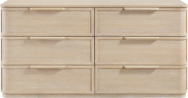 Meridian Furniture Tiberio Mid-century Oak Veneer Dresser with Soft Close Drawers for Modern Bedroom Storage Natural TiberioNatural-D