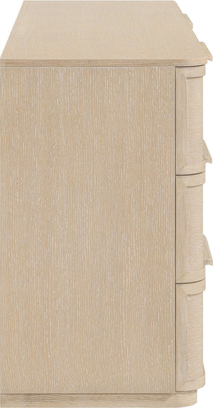 Meridian Furniture Tiberio Mid-century Oak Veneer Dresser with Soft Close Drawers for Modern Bedroom Storage Natural TiberioNatural-D
