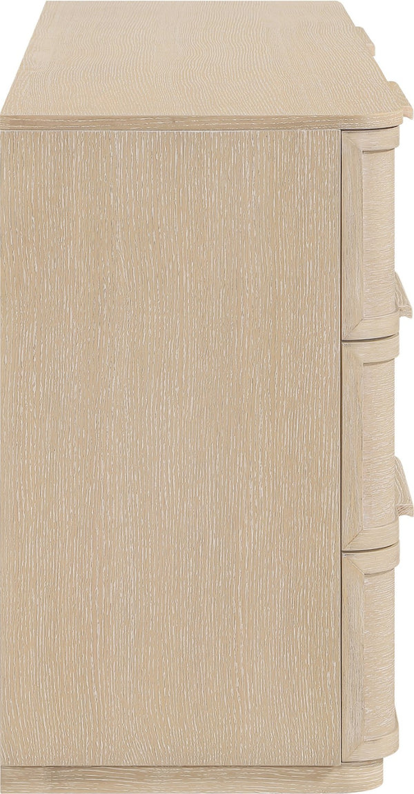 Meridian Furniture Tiberio Mid-century Oak Veneer Dresser with Soft Close Drawers for Modern Bedroom Storage Natural TiberioNatural-D
