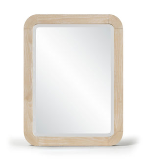 Meridian Furniture Tiberio Oak Wood Wall Mirror Mid-century Modern Accent for Bedroom and Entryway Decor Natural TiberioNatural-M