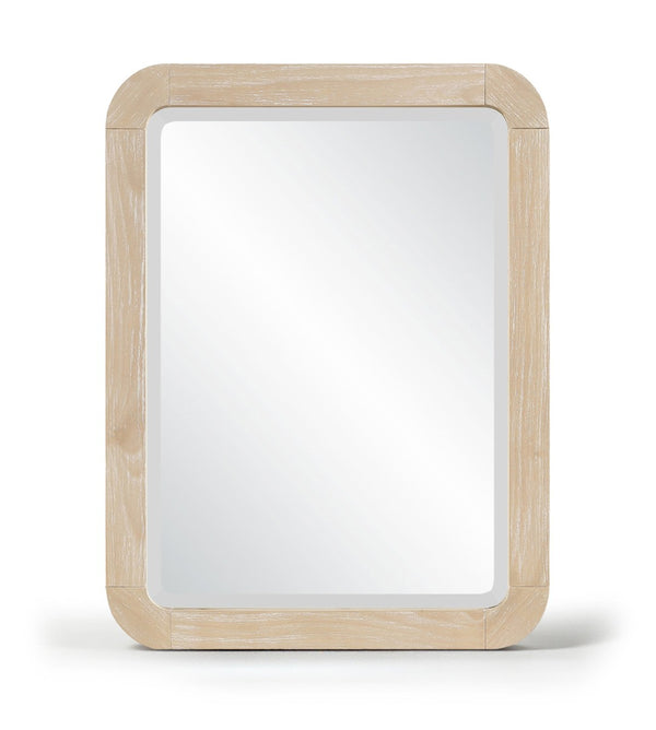 Meridian Furniture Tiberio Oak Wood Wall Mirror Mid-century Modern Accent for Bedroom and Entryway Decor Natural TiberioNatural-M