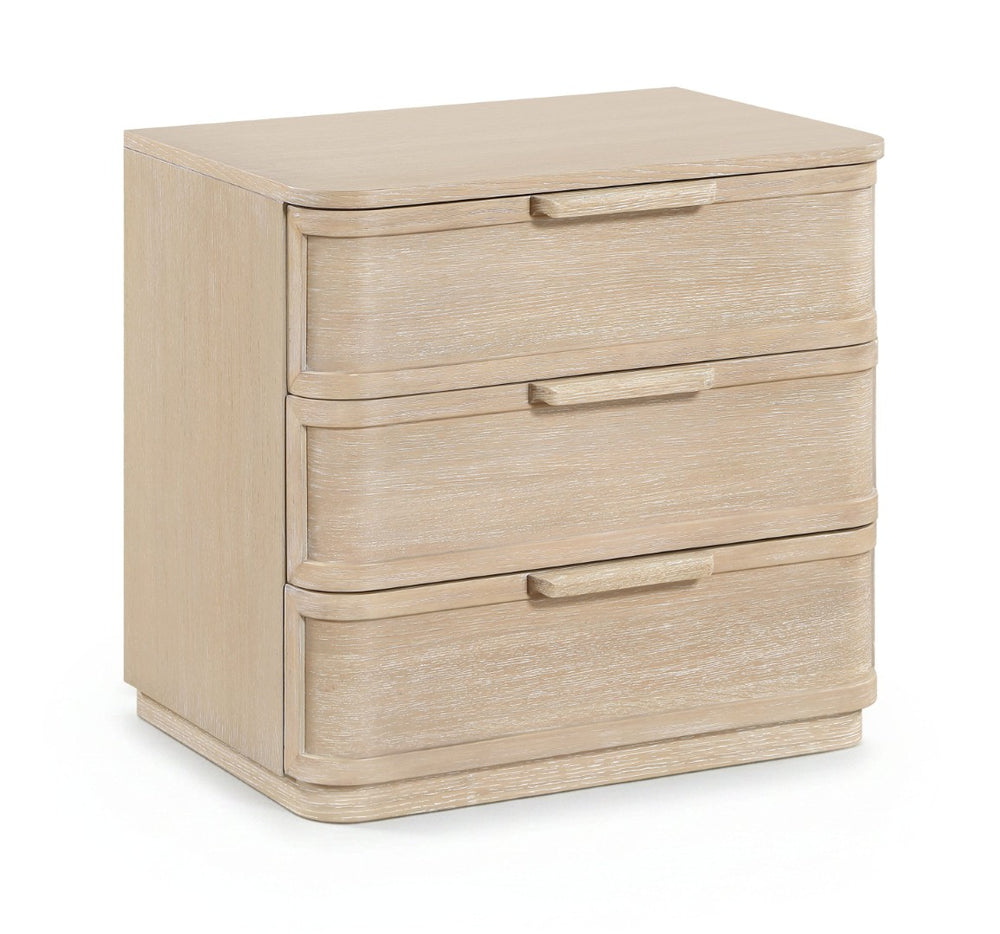 Meridian Furniture Tiberio Mid-century Oak Veneer Nightstand with Soft Close Drawer for Modern Bedroom Storage Natural TiberioNatural-NS