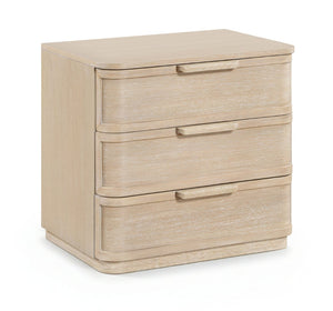 Meridian Furniture Tiberio Mid-century Oak Veneer Nightstand with Soft Close Drawer for Modern Bedroom Storage Natural TiberioNatural-NS