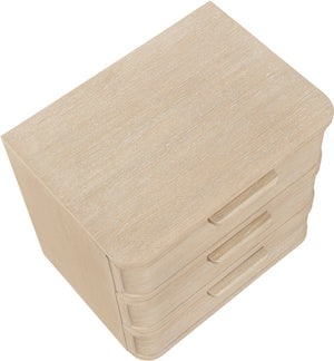 Meridian Furniture Tiberio Mid-century Oak Veneer Nightstand with Soft Close Drawer for Modern Bedroom Storage Natural TiberioNatural-NS