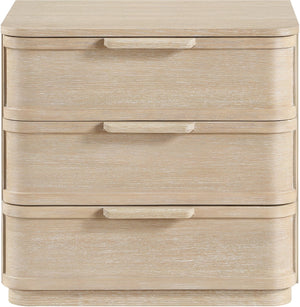 Meridian Furniture Tiberio Mid-century Oak Veneer Nightstand with Soft Close Drawer for Modern Bedroom Storage Natural TiberioNatural-NS