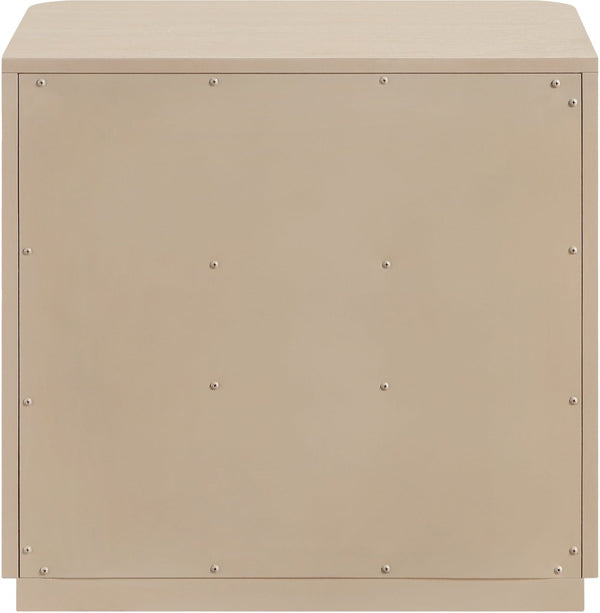 Meridian Furniture Tiberio Mid-century Oak Veneer Nightstand with Soft Close Drawer for Modern Bedroom Storage Natural TiberioNatural-NS