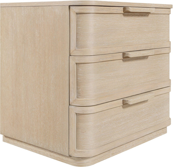 Meridian Furniture Tiberio Mid-century Oak Veneer Nightstand with Soft Close Drawer for Modern Bedroom Storage Natural TiberioNatural-NS