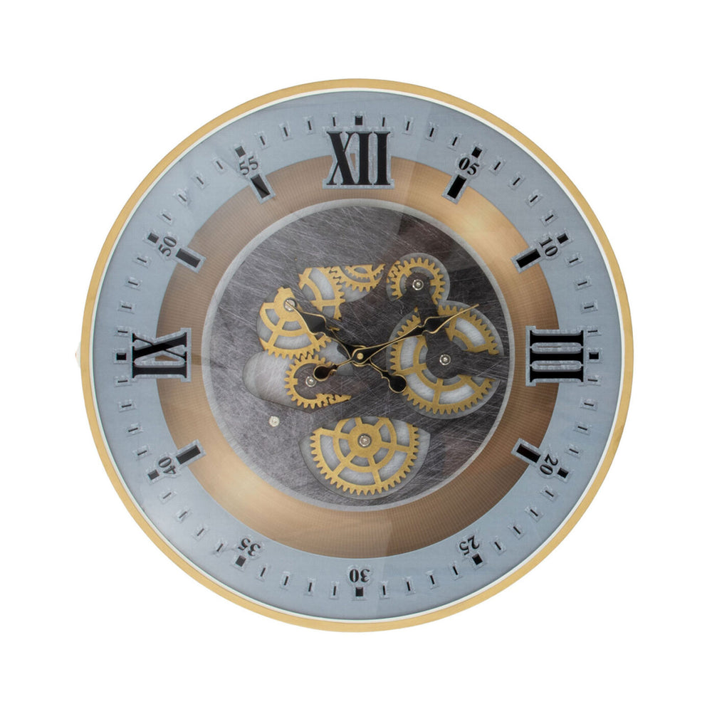 Zeugma Tiffany Wall Clock - Vintage-inspired Skeleton Design With Blue Face & Gold Accents For Timeless Elegance   24cf206