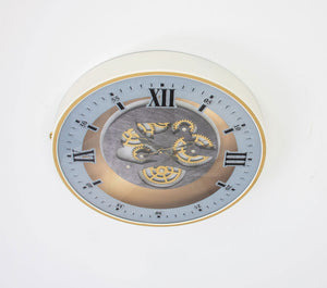 Zeugma Tiffany Wall Clock - Vintage-inspired Skeleton Design With Blue Face & Gold Accents For Timeless Elegance   24cf206