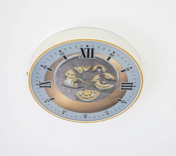 Zeugma Tiffany Wall Clock - Vintage-inspired Skeleton Design With Blue Face & Gold Accents For Timeless Elegance   24cf206