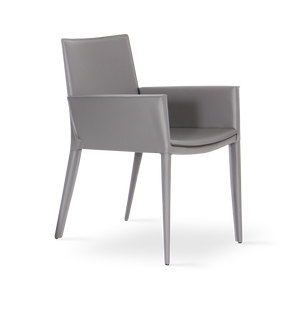 Soho Concept Tiffany Armchair Dining Chair - Modern Upholstered Design In Stylish Bonded Leather Options Grey  Soho-concept-dining-chair-05957