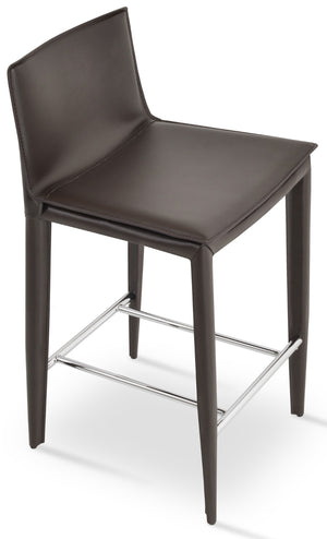 Soho Concept Tiffany Counter Barstools - Stylish Kent Bonded Leather In Black, Brown, Grey - Durable & Chic Design Brown  Soho-concept-dining-chair-09836