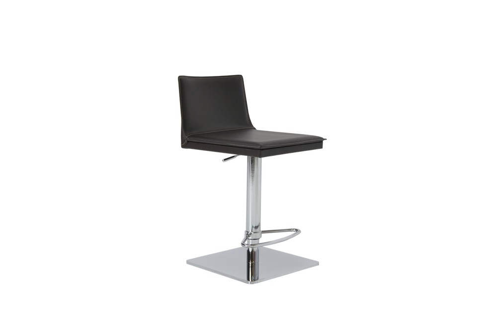 Soho Concept Tiffany Piston Stool - Stylish Barstools With Kent Bonded Leather, Chrome Base, Limited Stock Offer! Grey  Soho-concept-dining-chair-09840