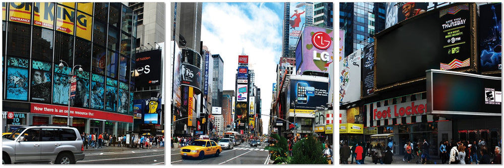 Wall Art Times Square - Stunning 3-Piece Acrylic Set to Brighten Your Space with Urban Charm!