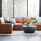 Tolland U Shaped Sectional Salt Flat - Tolland U Shaped Sectional Chestnut leather SFTOLLSEC02SC Malouf