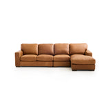 Tolland RAF Chaise Shaped Sectional Salt Flat - Tolland Sectional Chestnut leather SFTOLLSEC04SC Malouf