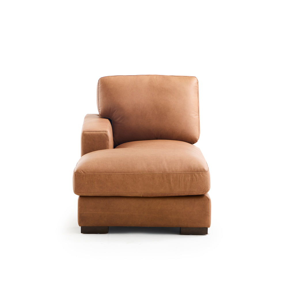 Tolland LAF Chaise Shaped Sectional Salt Flat - Tolland Sectional Chestnut leather SFTOLLSEC03SC Malouf