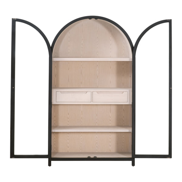 Toulouse Display Cabinet Black Birch, Natural Oak 8110.BLK-BIR/NO Essentials for Living