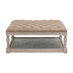 Townsend Tufted Upholstered Coffee Table Ivanhoe-Toast, Natural Gray Ash 6429UP.IVT-BT/NG Essentials for Living