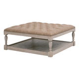 Townsend Tufted Upholstered Coffee Table Ivanhoe-Toast, Natural Gray Ash 6429UP.IVT-BT/NG Essentials for Living