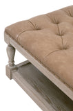 Townsend Tufted Upholstered Coffee Table Ivanhoe-Toast, Natural Gray Ash 6429UP.IVT-BT/NG Essentials for Living