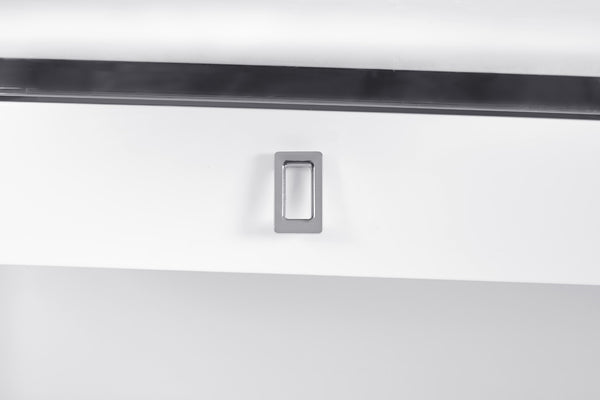 Pasargad Home Firenze Lacquer & Lucite Desk – Modern White Workspace With Storage Drawers White Lacquer & Lucite Re-3535