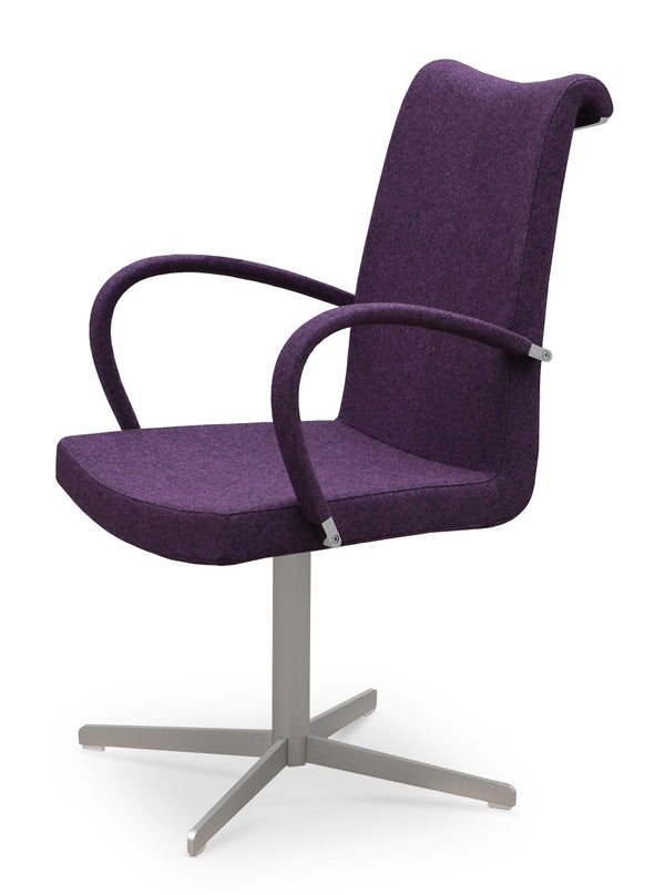 Soho Concept Tulip Ana Armchair Dining Chair - Elegant Design With Italian Ppm & Ankara Wool - 5-10 Year Guarantee Deep Maroon  Soho-concept-dining-chair-06222